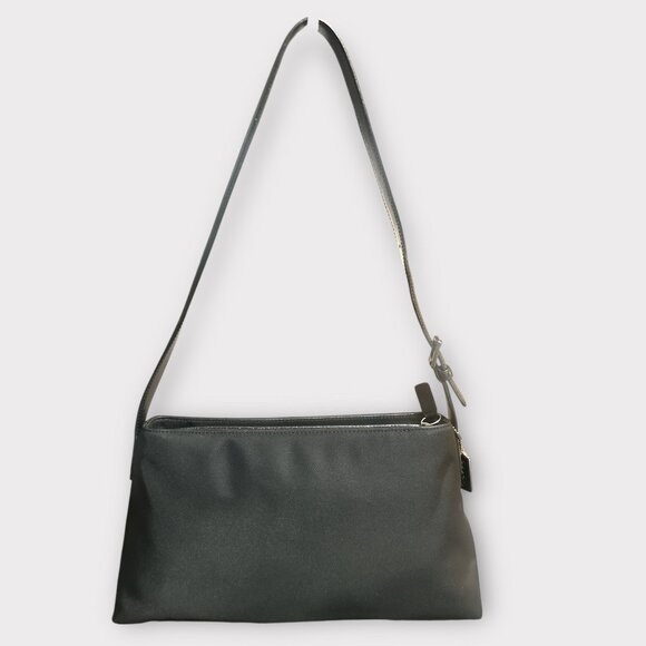 VTG Coach Mercer Shoulder Bag 7406 Black Euro Twill Leather Gunmetal Y2K Handbag - Picture 4 of 10